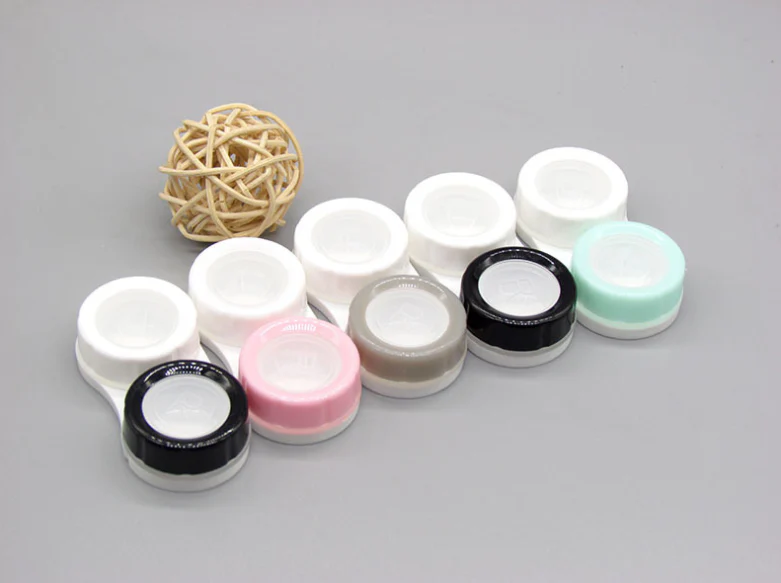 Double Color Transparent Multicolor Colored Contact Lens Case - Roseibase