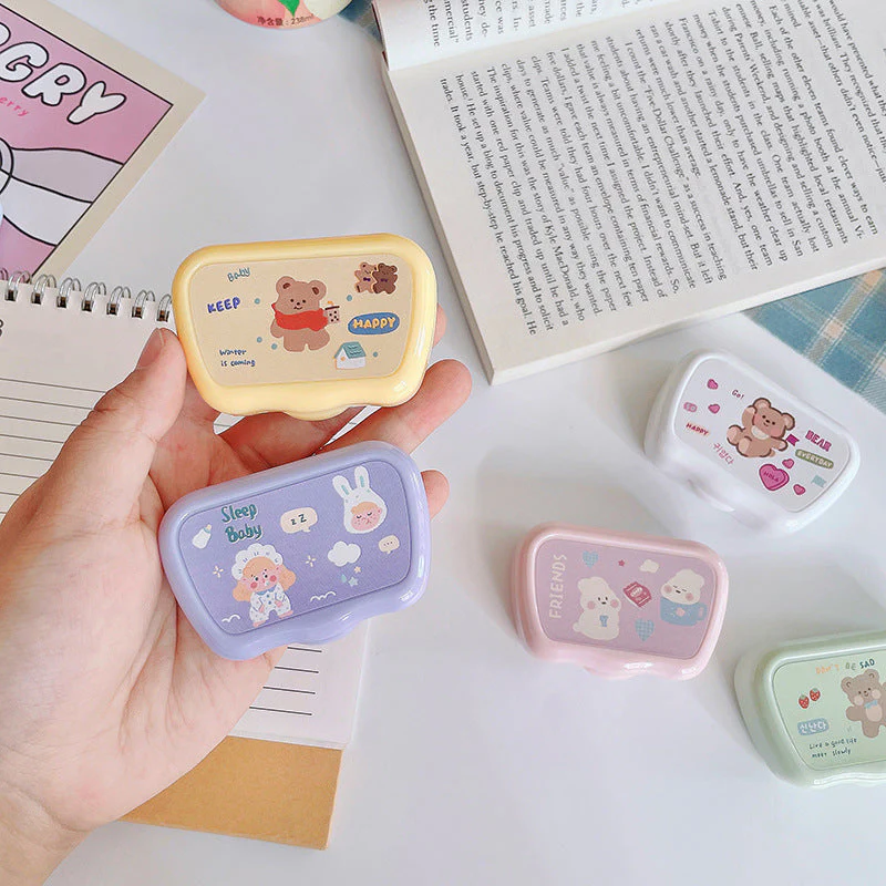 Cute Bear Colored Contact Lens Case - Roseibase