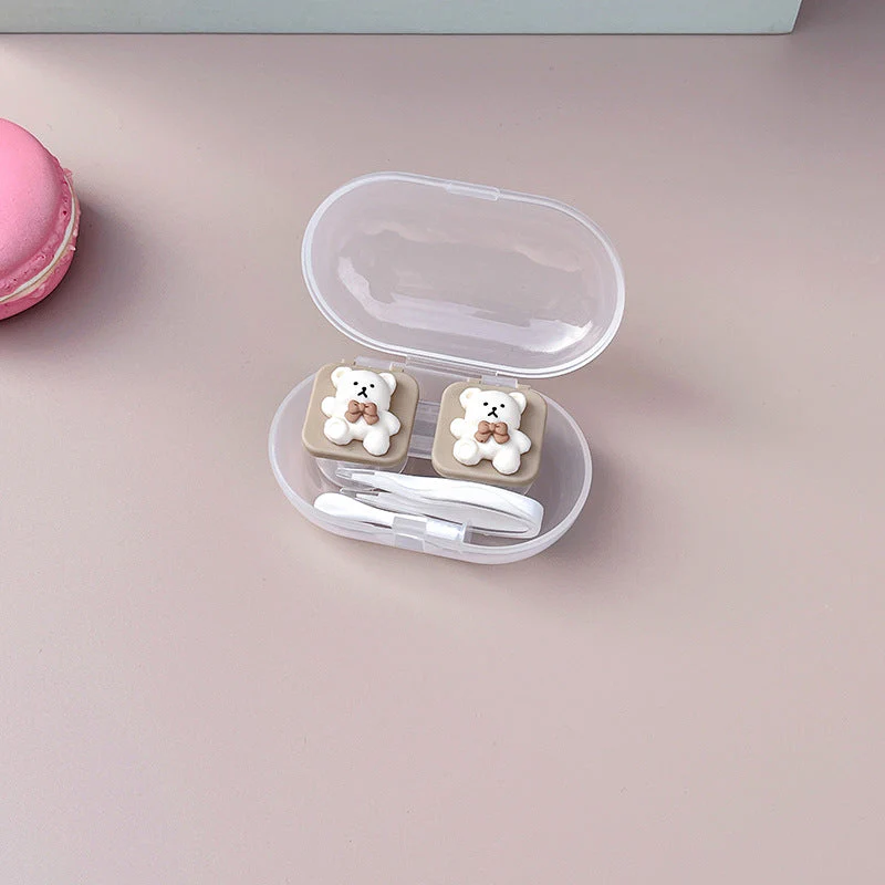 Cute Bear Colored Contact Lens Case - Roseibase