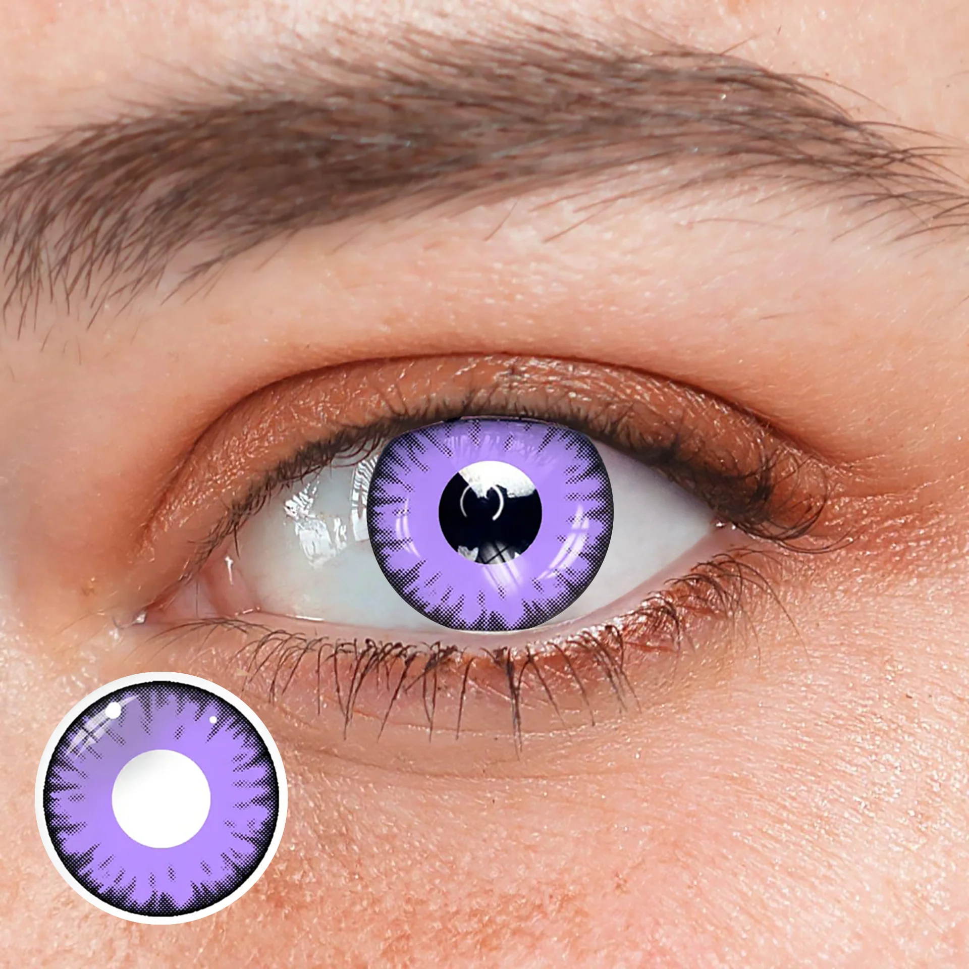 Cosplay Lucifer's Eye Purple Prescription Colored Contact Lenses - Roseibase
