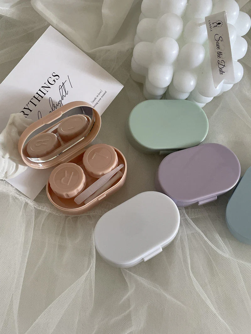 Cream Colored Contact Lens Case - Roseibase
