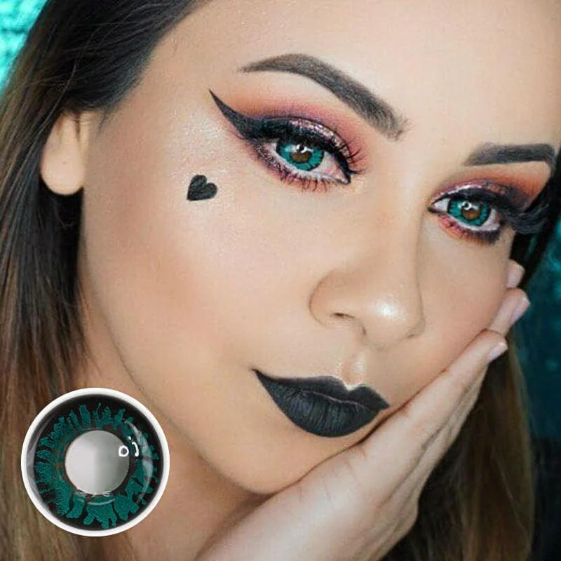 Cosplay Aqua Panther Green Colored Contact Lenses - Roseibase