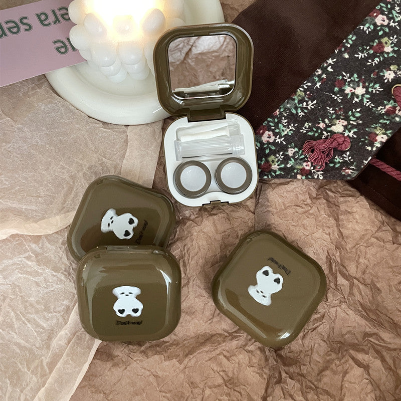 Milk Tea Bear Colored Contact Lens Case - Roseibase