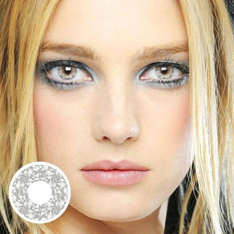 Halloween Blinking Lighten Gray Colored Contact Lenses - Roseibase