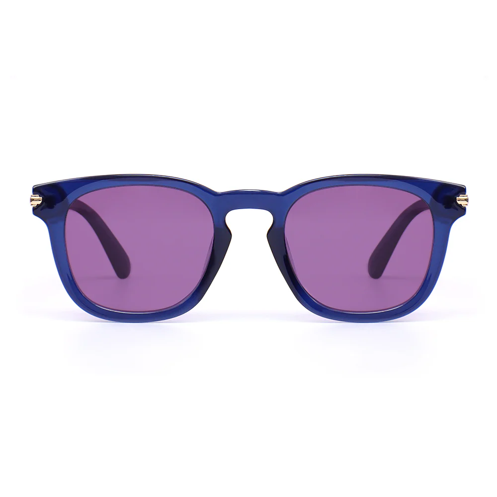 Alana Retro Round Blue Sunglasses - Roseibase