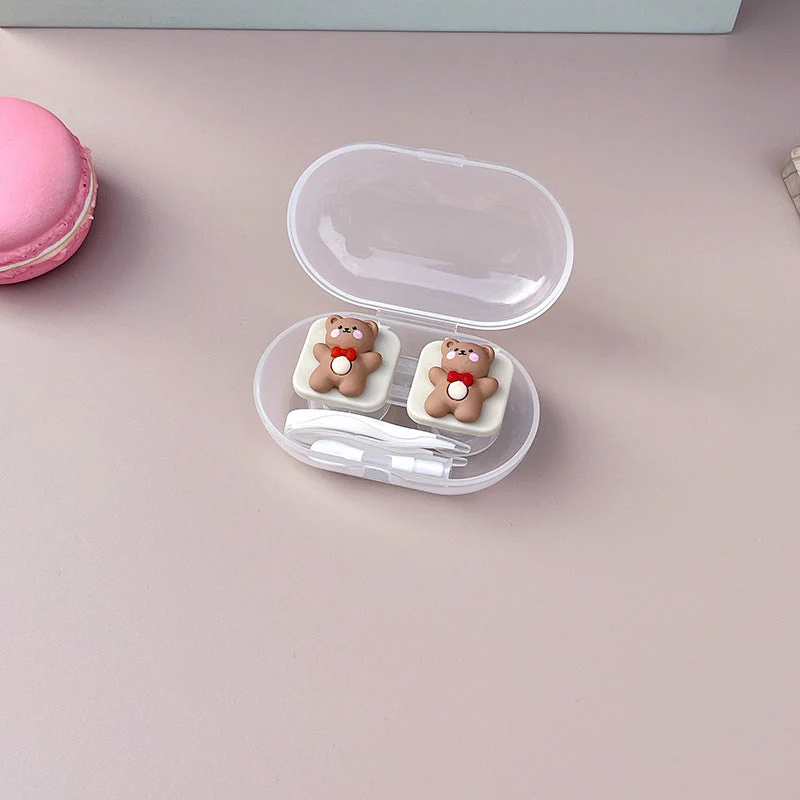 Cute Bear Colored Contact Lens Case - Roseibase