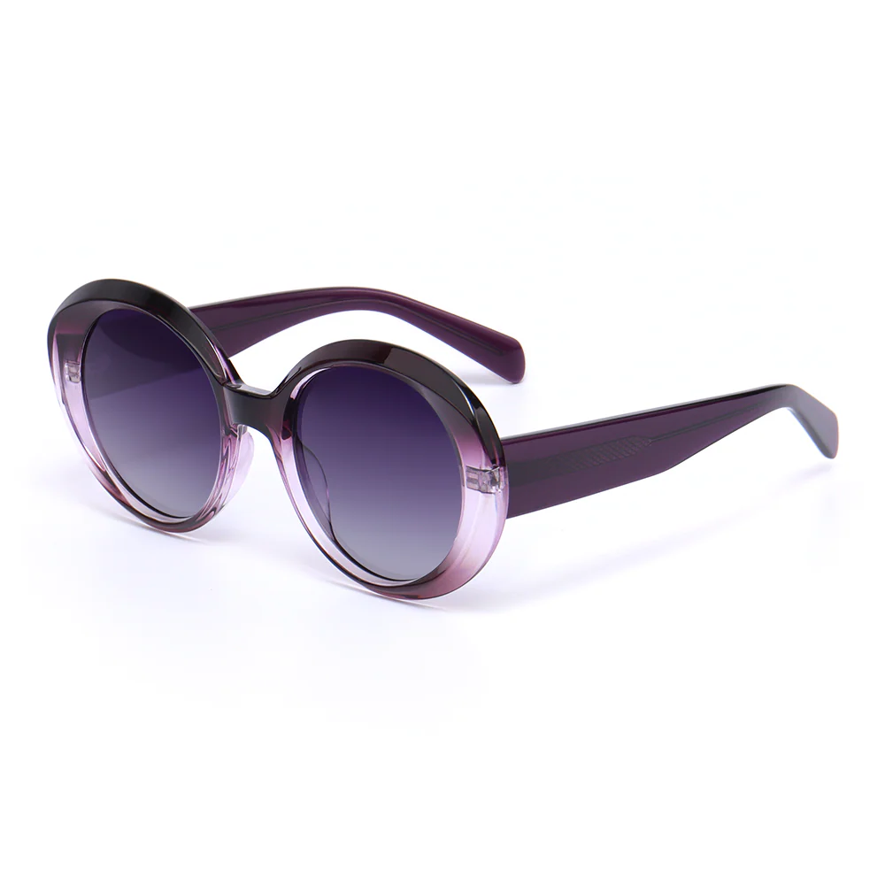 Lara Retro Round Purple Sunglasses - Roseibase