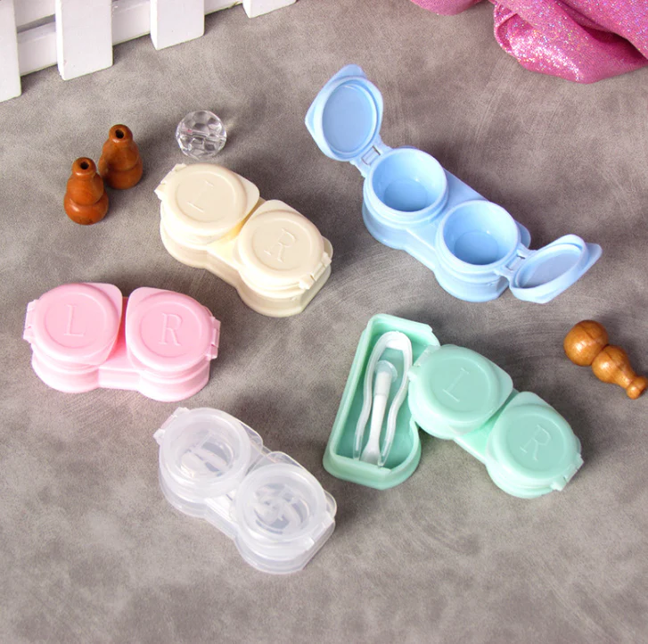 Macaroon flip cover Colored Contact Lens Case - Roseibase