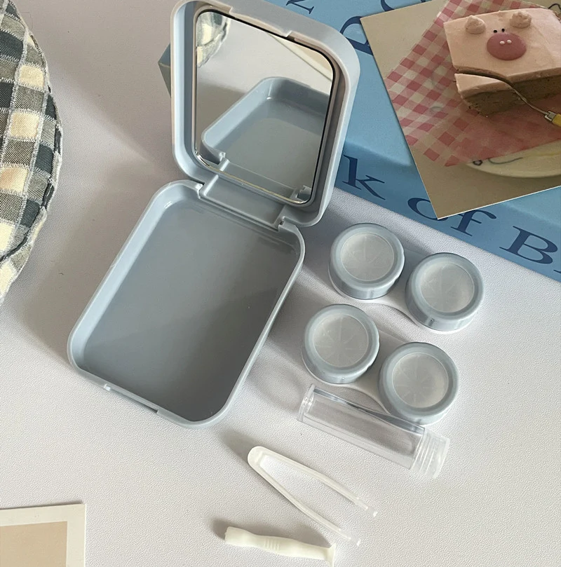 INS Niche Cute Illustration Colored Contact Lens Case - Roseibase