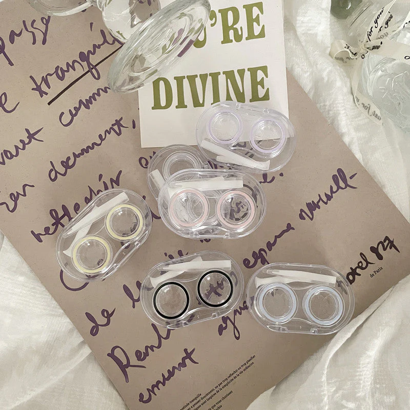 Clear Simple Colored Contact Lens Case - Roseibase