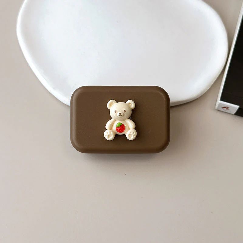 Cute Bear Pupil Colored Contact Lens Case - Roseibase