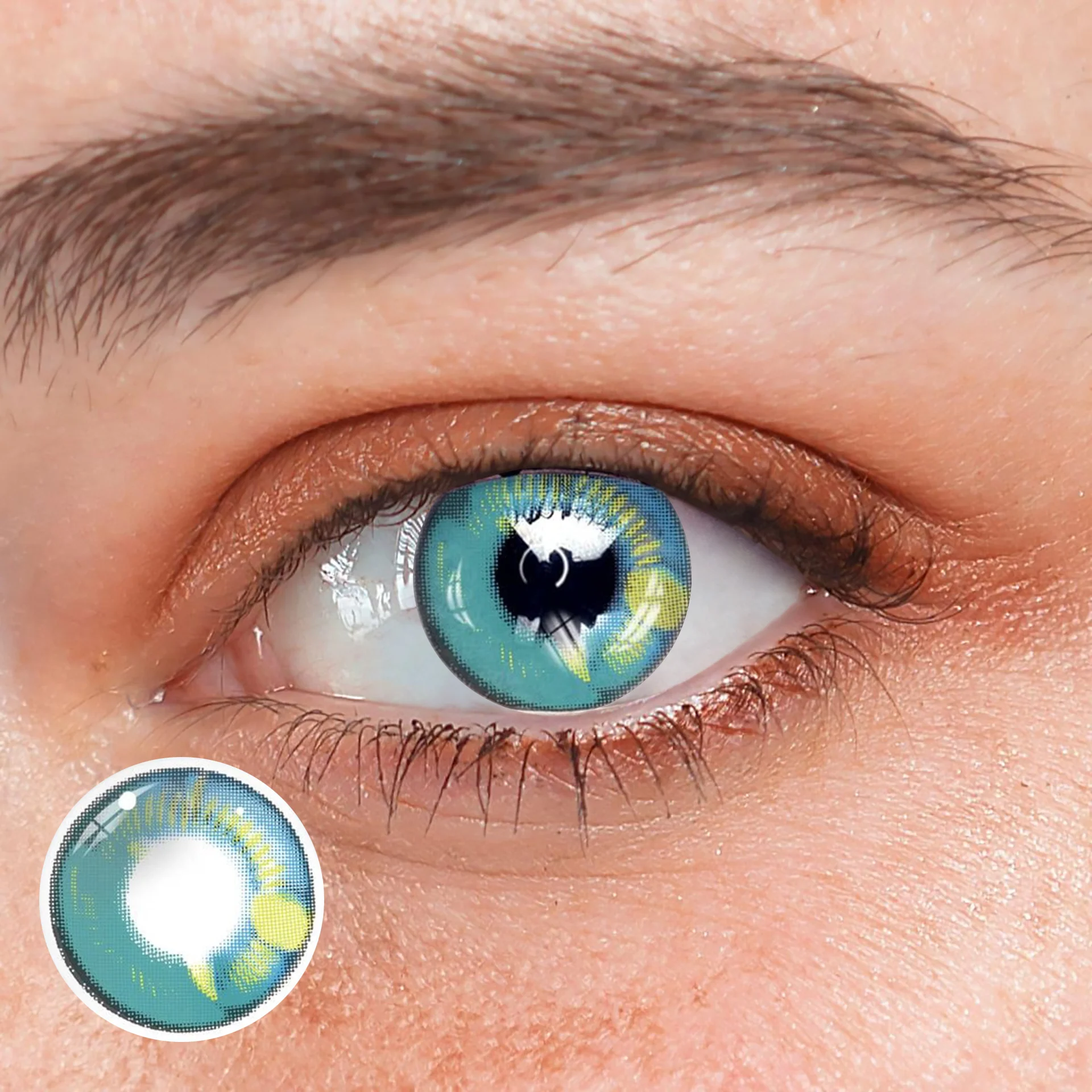 Cosplay Anime Green Prescription Colored Contact Lenses - Roseibase