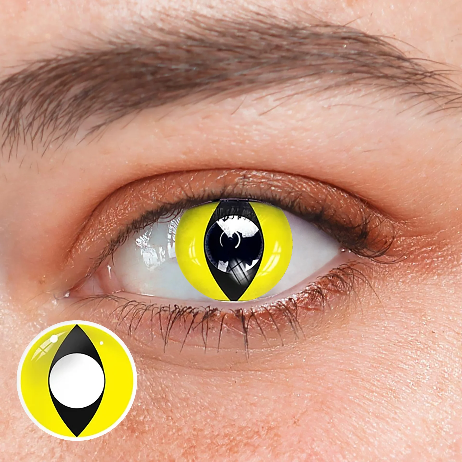 Halloween cat eye yellow Prescription Colored Contact Lenses - Roseibase