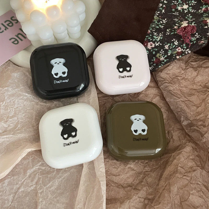 Milk Tea Bear Colored Contact Lens Case - Roseibase