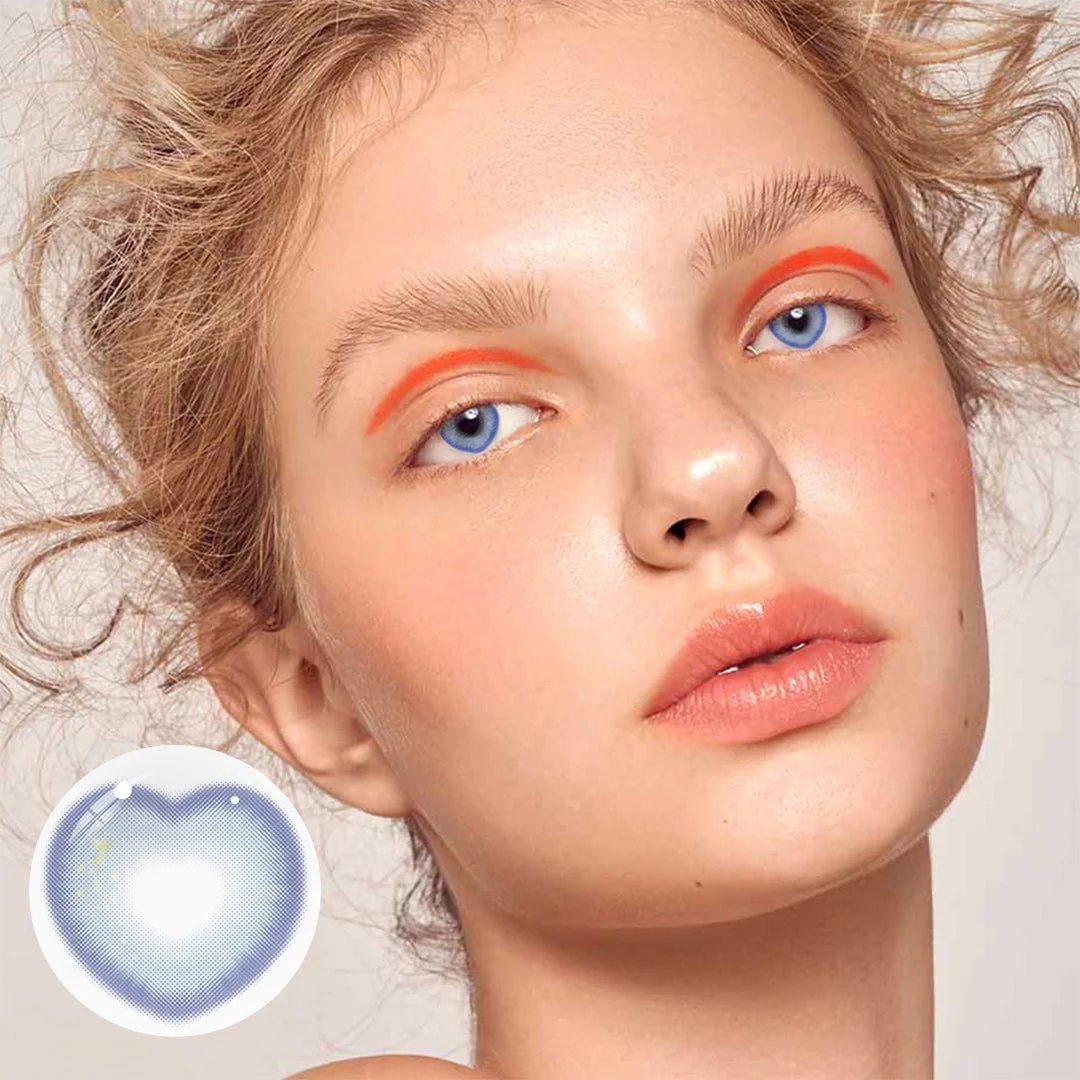 Cosplay Heart Shake Blue Colored Contact Lenses - Roseibase