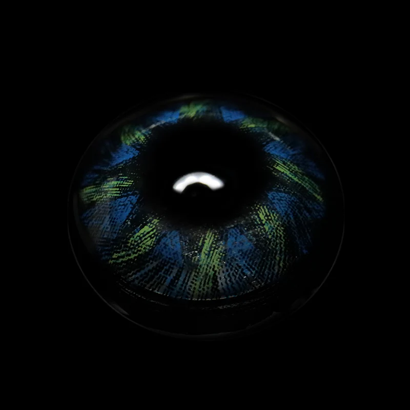 Cosplay Lemon Grass Blue Prescription Colored Contact Lenses - Roseibase