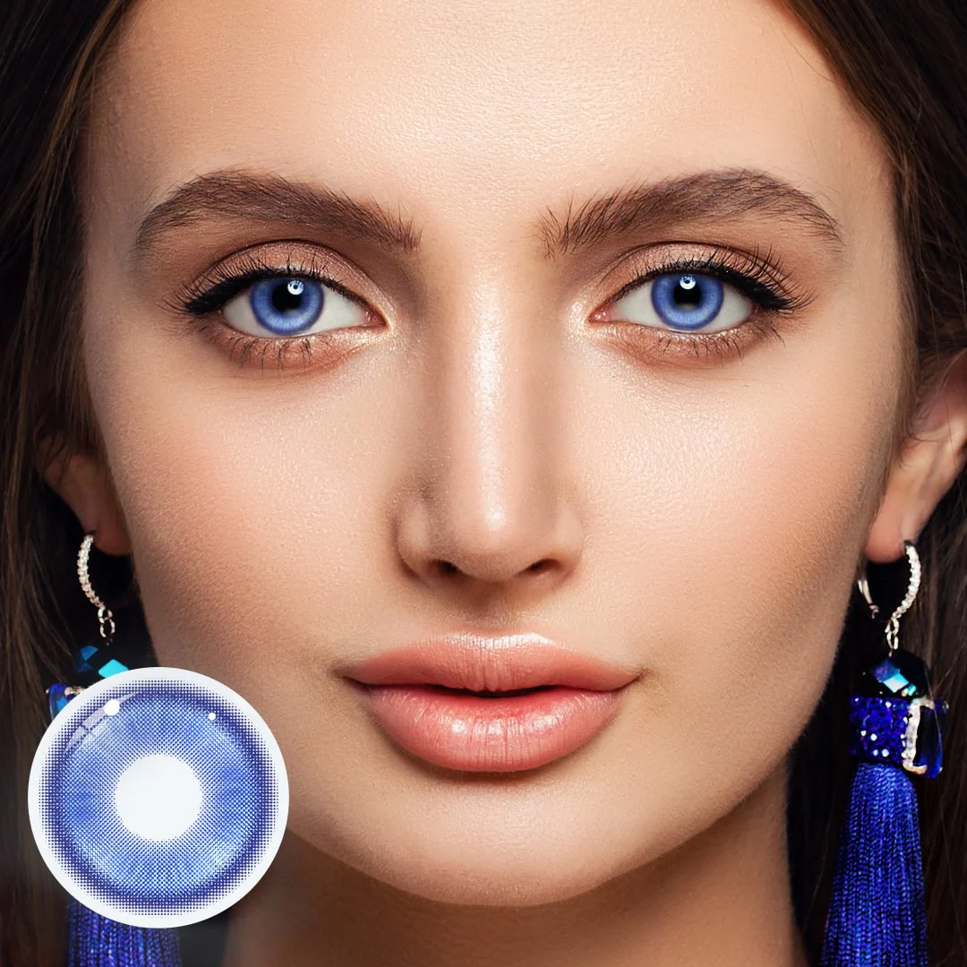 Cosplay Fairy Dark Blue Colored Contact Lenses - Roseibase