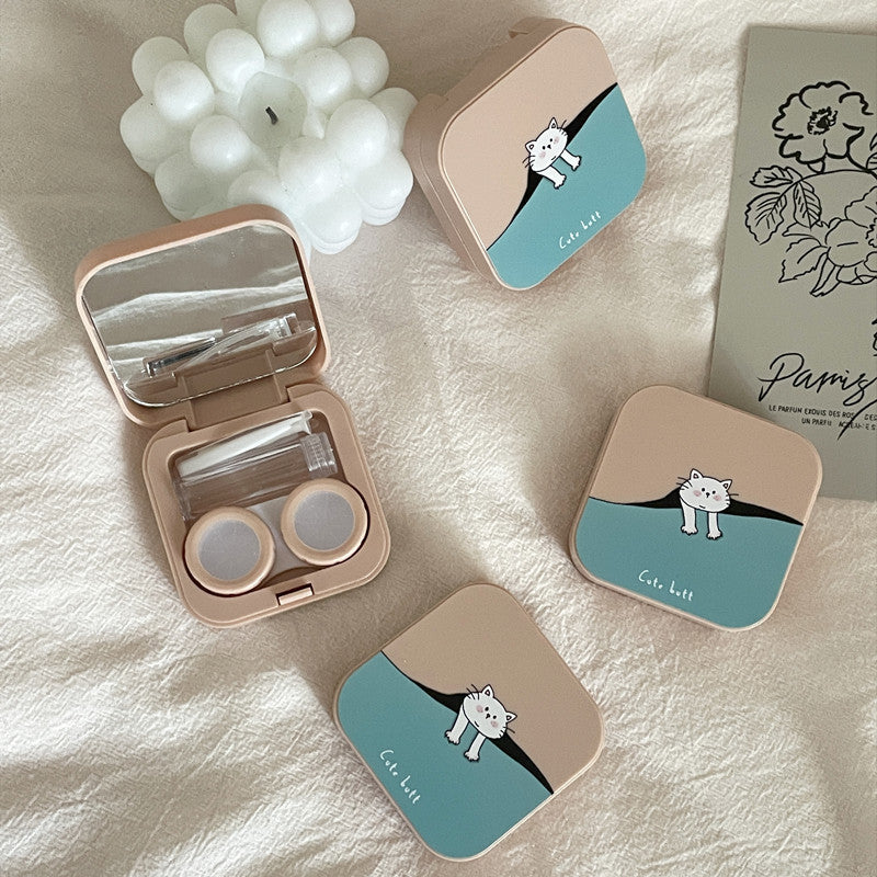 Cute Cartoon Design Colored Contact Lens Case - Roseibase