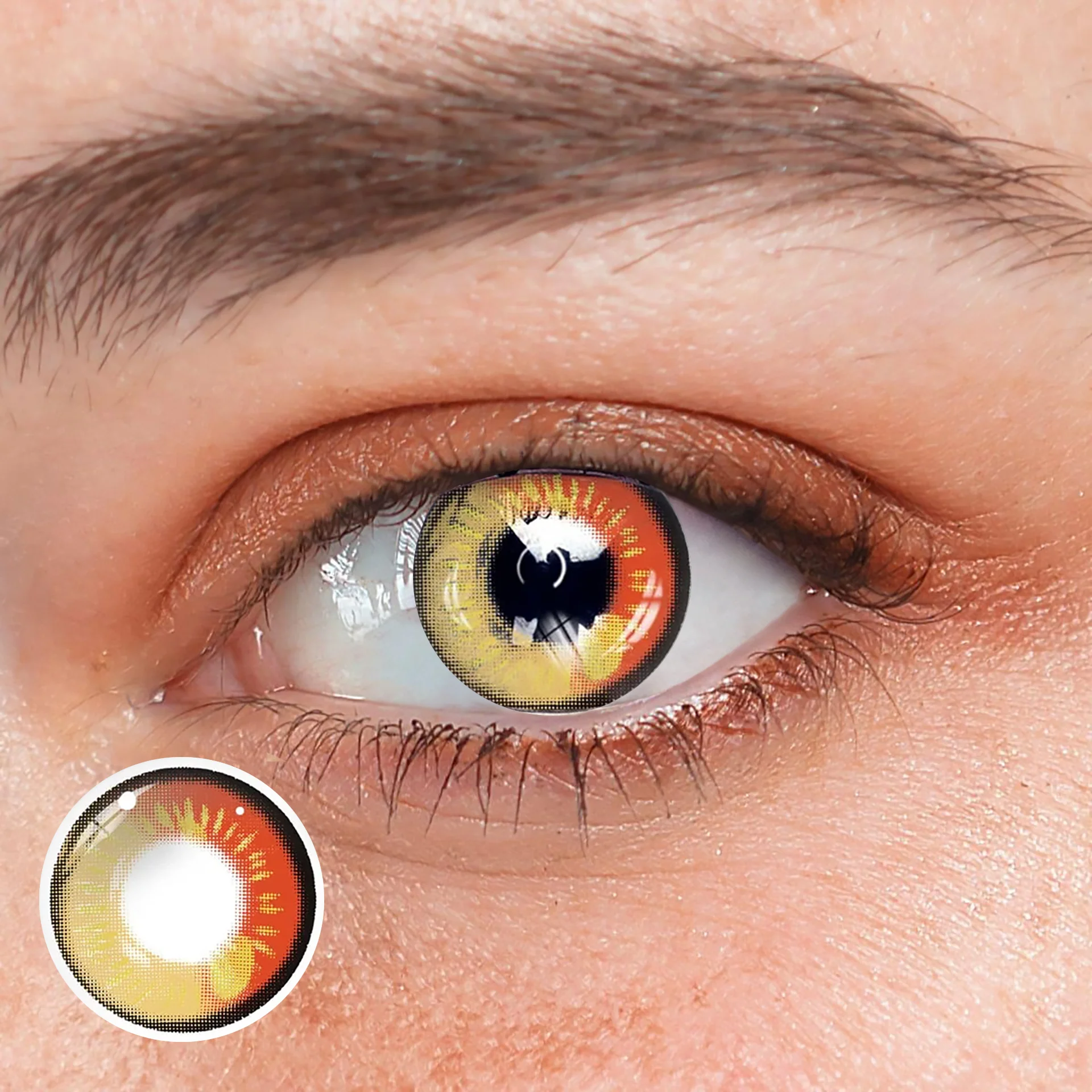 Cosplay Anime red brown Prescription Colored Contact Lenses - Roseibase