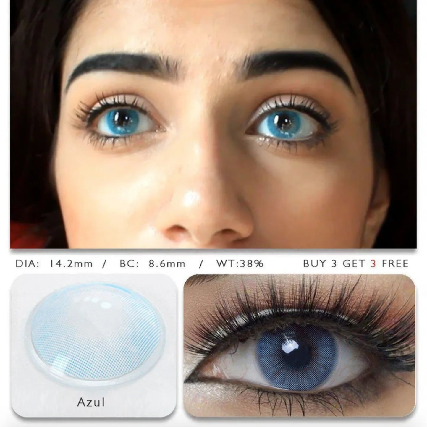 Hidrocor Azul Prescription Colored Contact Lenses - Roseibase