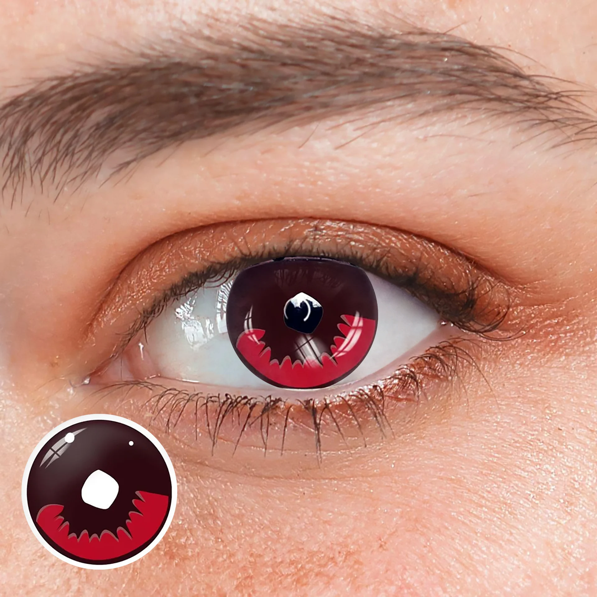 Cosplay KamadoTanjirou Red Colored Contact Lenses - Roseibase