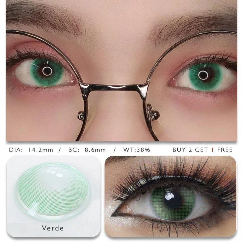 Hidrocor VERDE Prescription Colored Contact Lenses - Roseibase