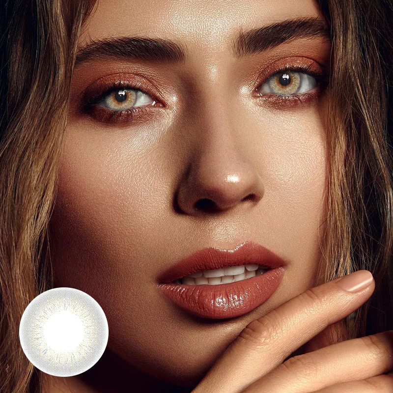 Adriene Khaki Prescription Colored Contact Lenses - Roseibase