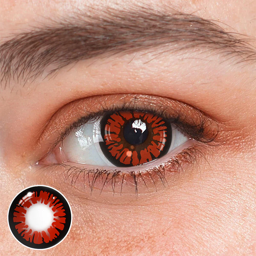 Cosplay Spark Red Colored Contact Lenses - Roseibase