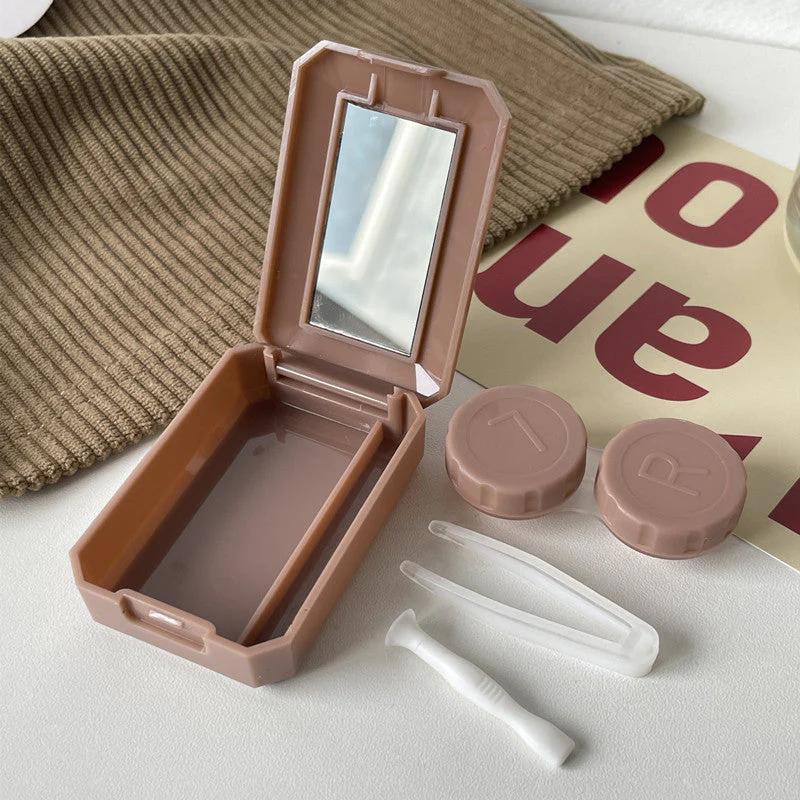 Cream Shengqiao Colored Contact Lens Case - Roseibase