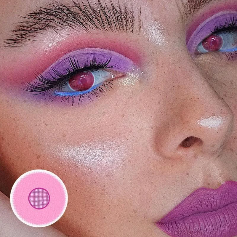 Cosplay Demon Slayer Rose Bloom Pink Colored Contact Lenses - Roseibase