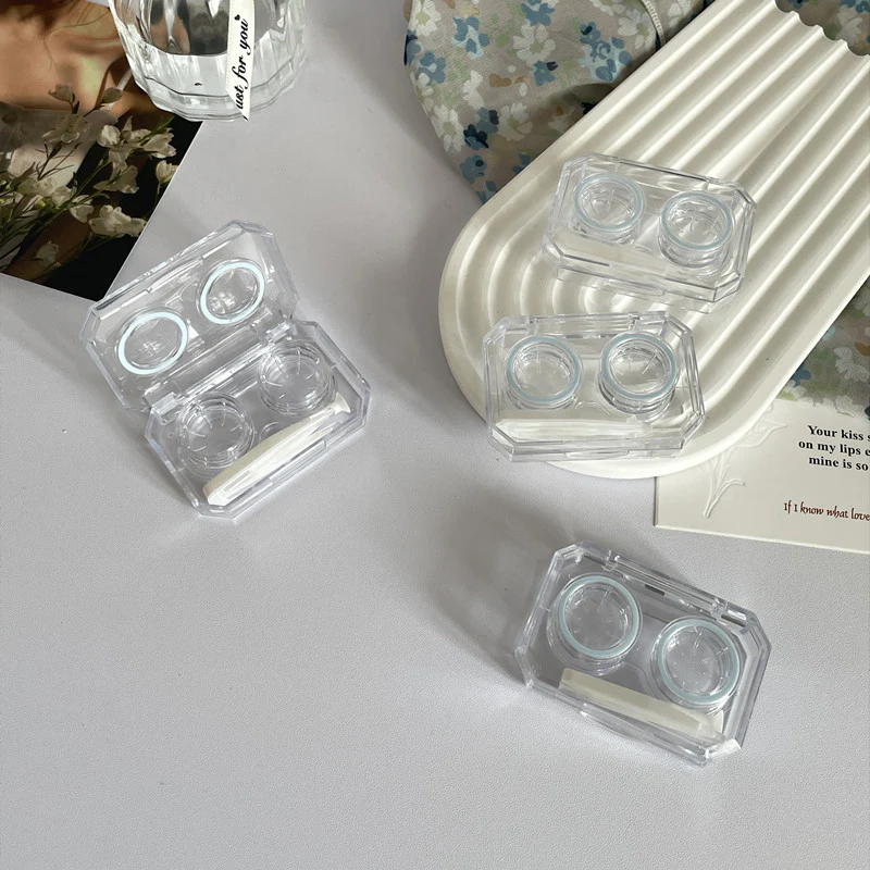 Ins Mini Simple Colored Contact Lens Case - Roseibase