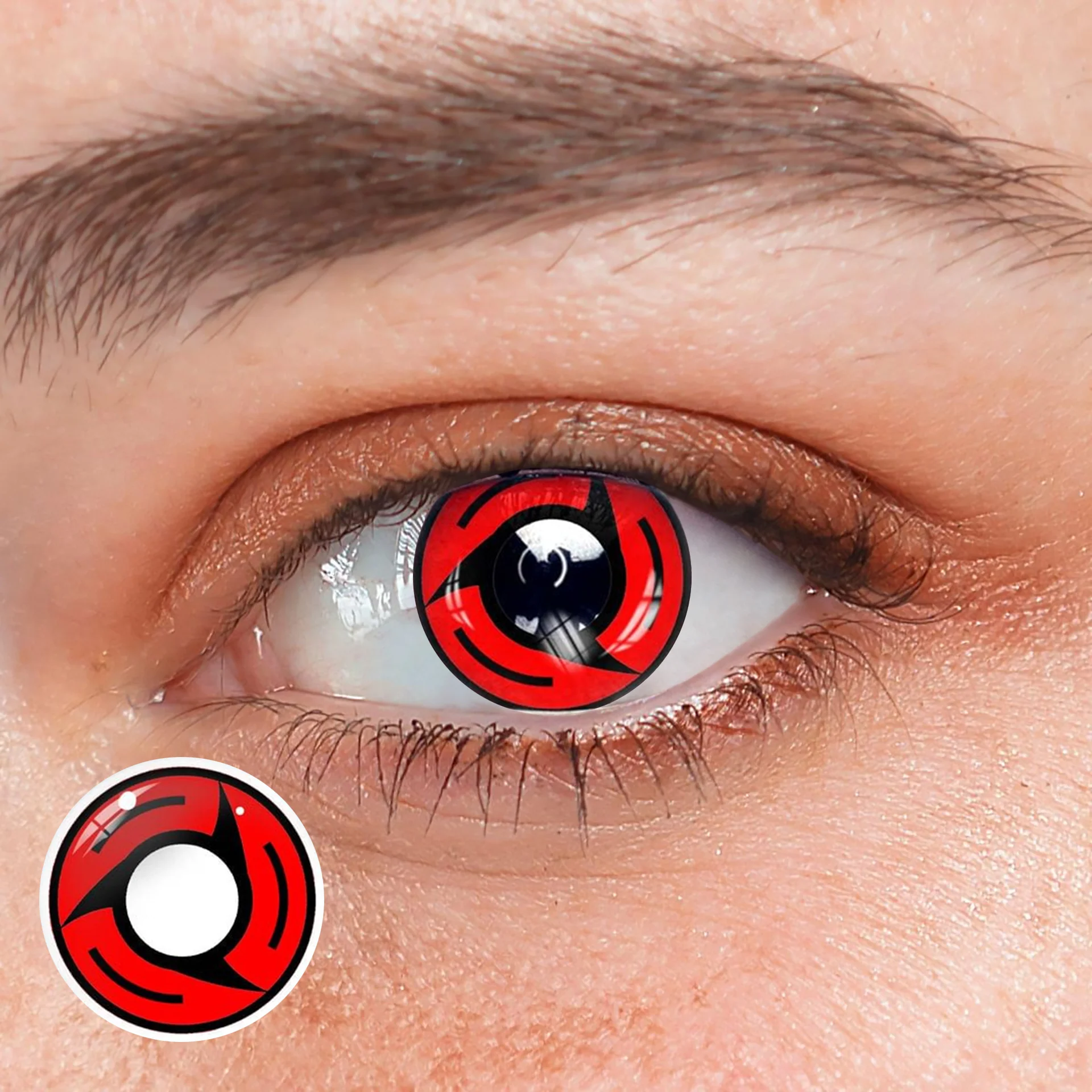 Cosplay Sharingan Bladed Red Colored Contact Lenses - Roseibase