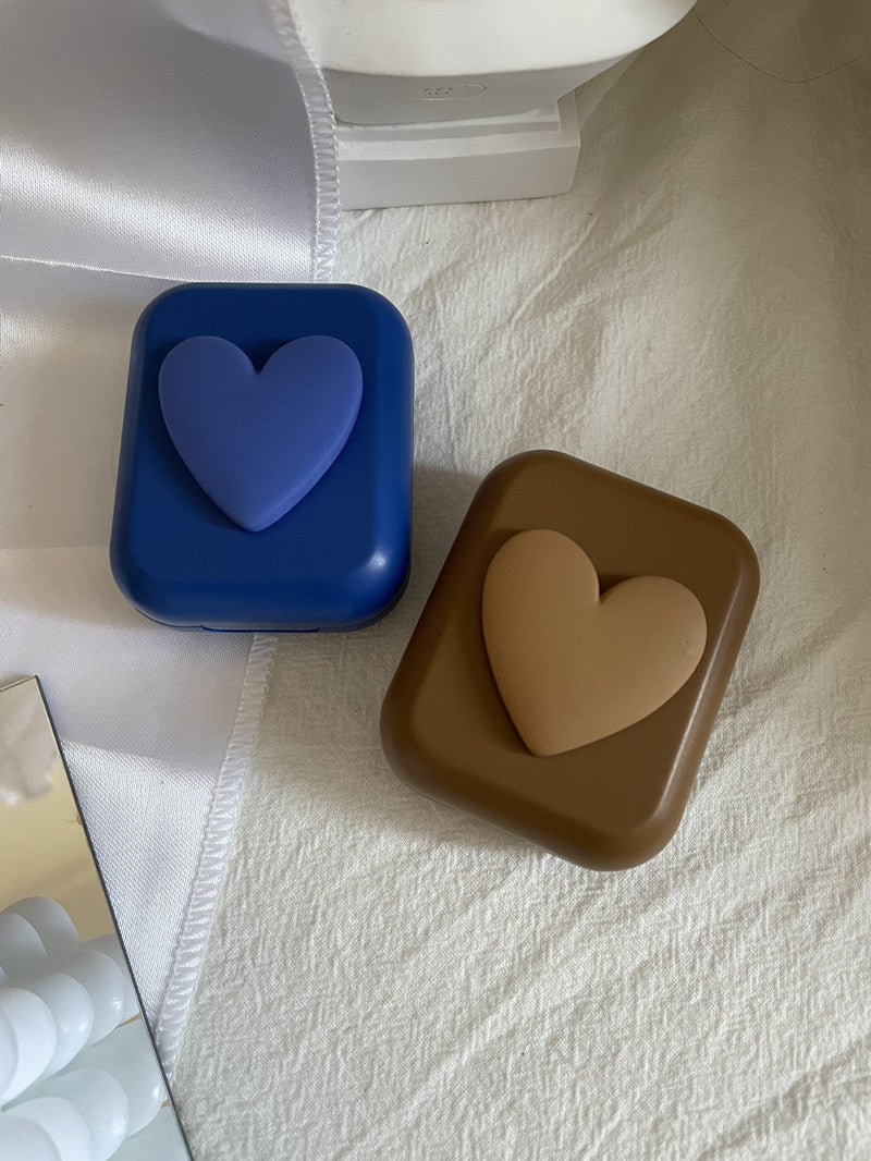 Heart Shape Colored Contact Lens Case - Roseibase