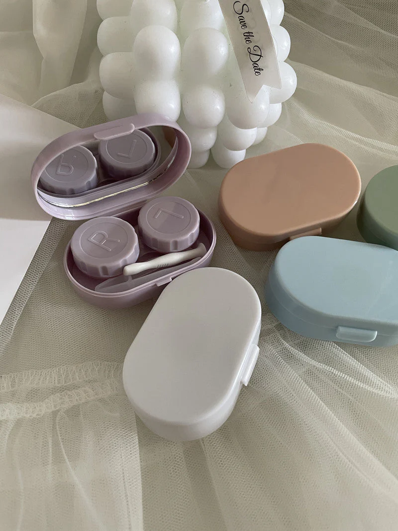 Cream Colored Contact Lens Case - Roseibase