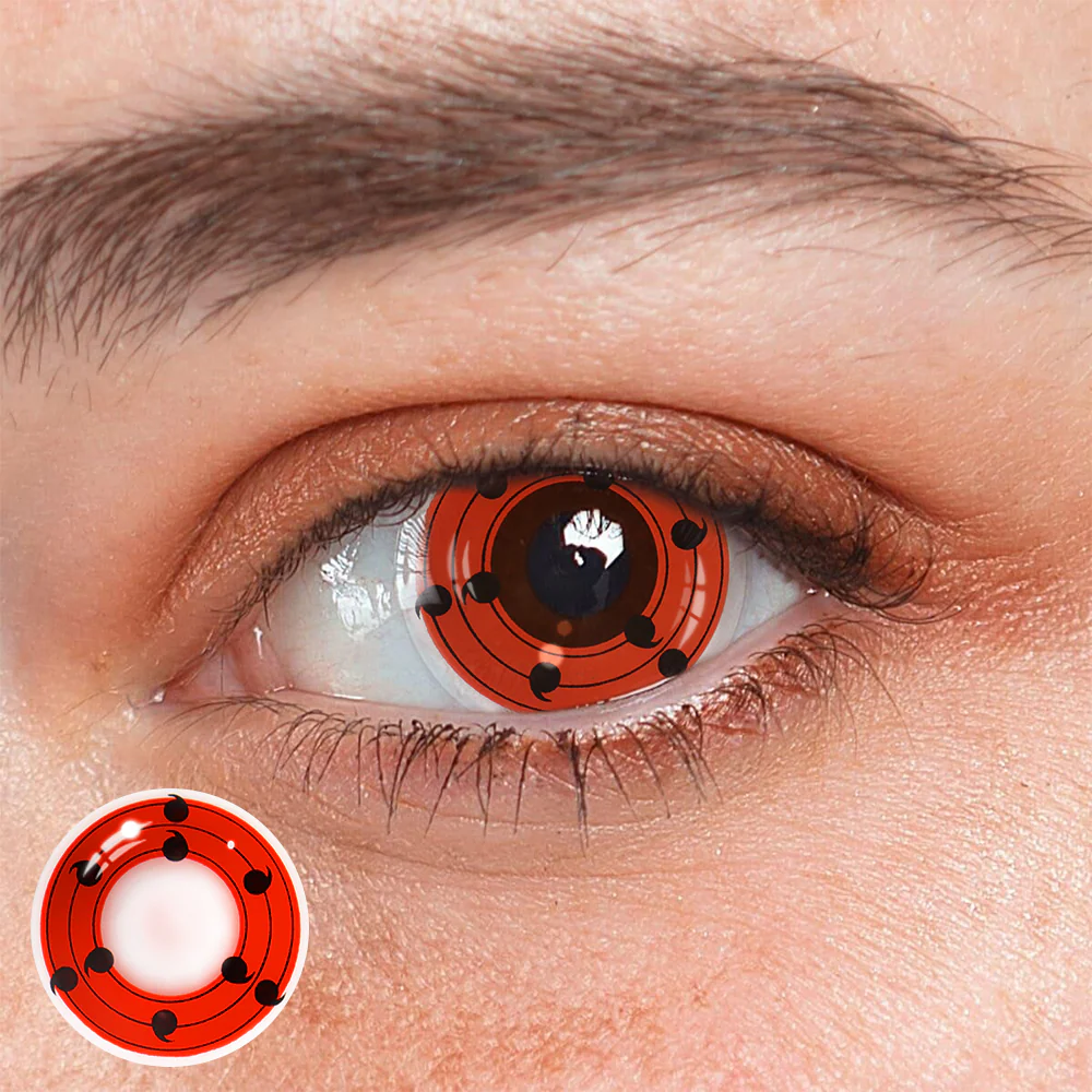 Cosplay NARUTO Innegan Red Prescription Colored Contact Lenses - Roseibase