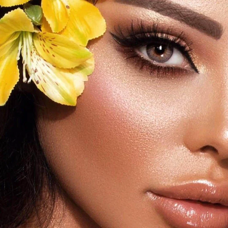 Elite Gray Beige Colored Contact Lenses - Roseibase