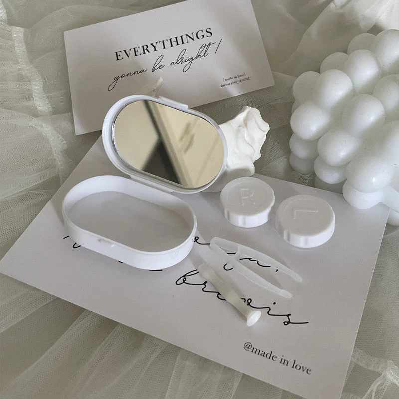 Cream Colored Contact Lens Case - Roseibase