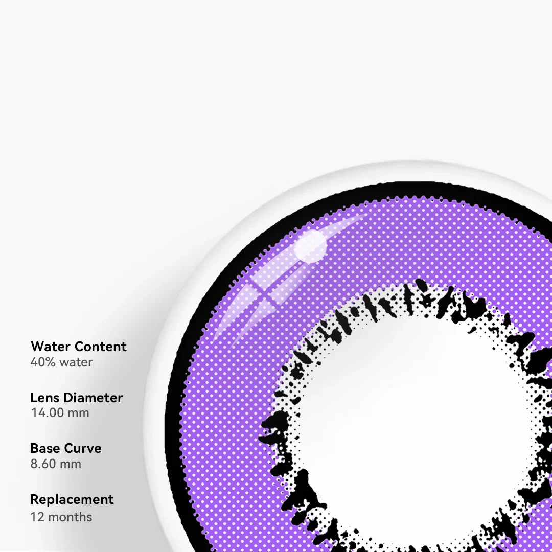 Cosplay Element Purple Prescription Colored Contact Lenses - Roseibase