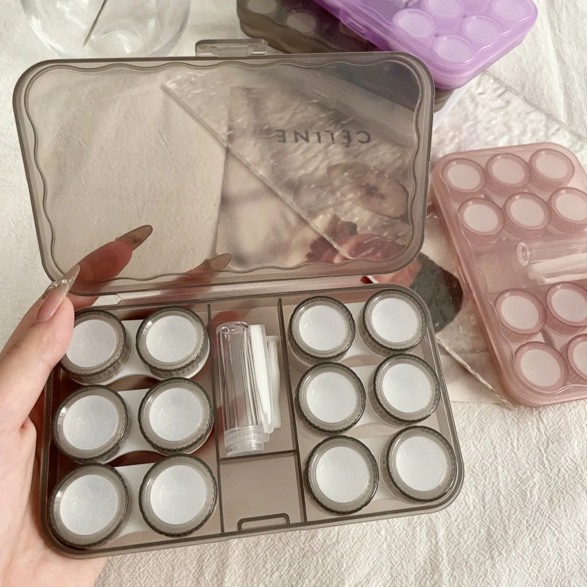 Ins Retro Cold Style Colored Contact Lens Case - Roseibase