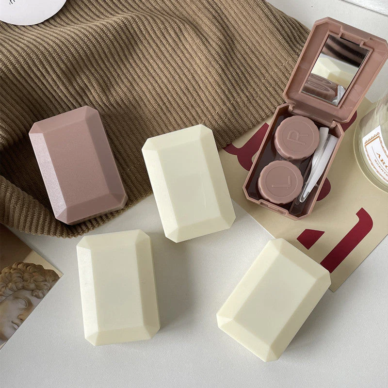 Cream Shengqiao Colored Contact Lens Case - Roseibase