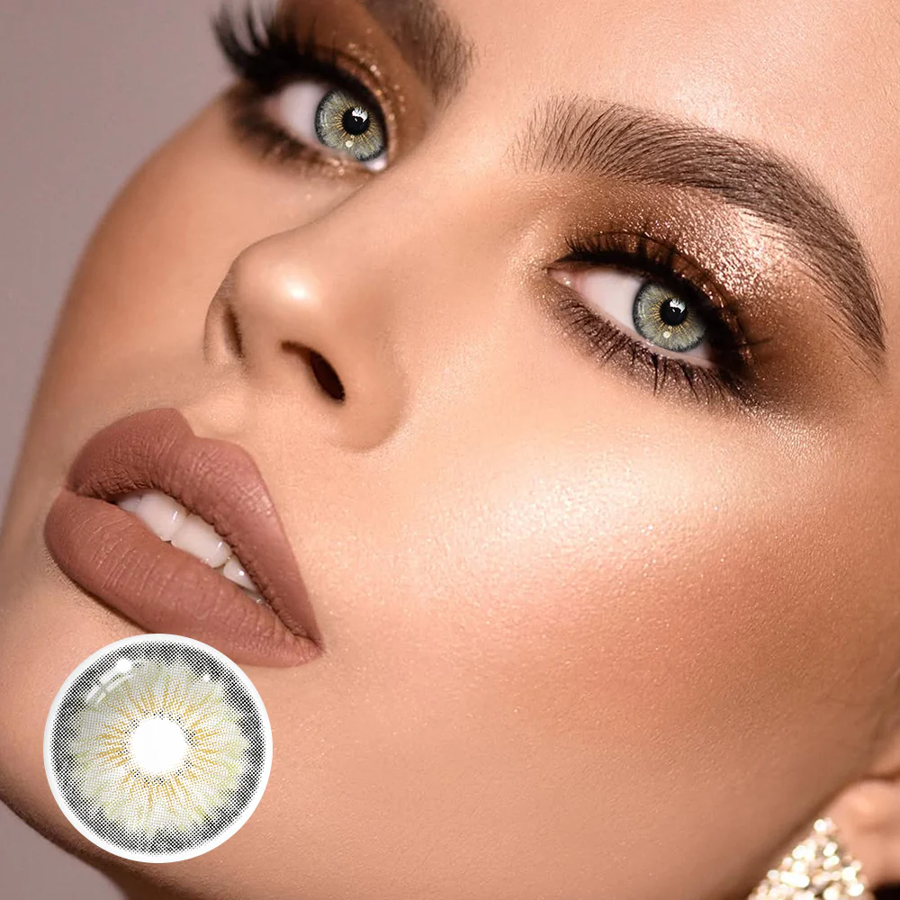 Cyrene Amber Gray Colored Contact Lenses - Roseibase