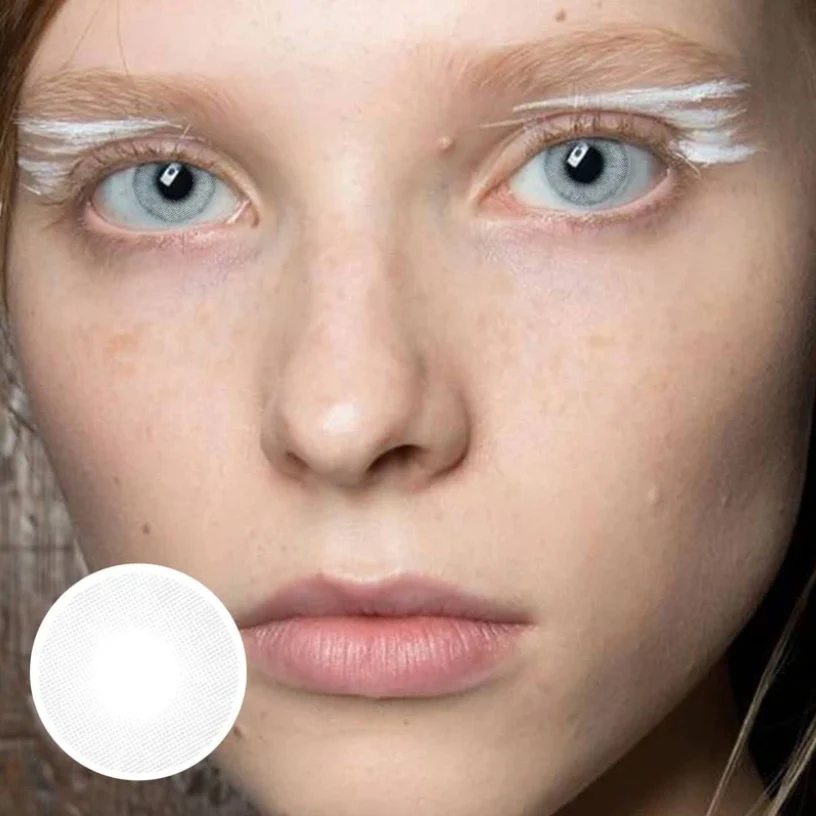 Lemon  Hind  White Colored Contact Lenses - Roseibase