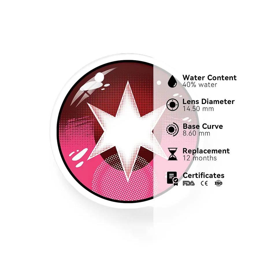 Cosplay Oshi No Ko Hoshino Rubii Red Colored Contact Lenses - Roseibase