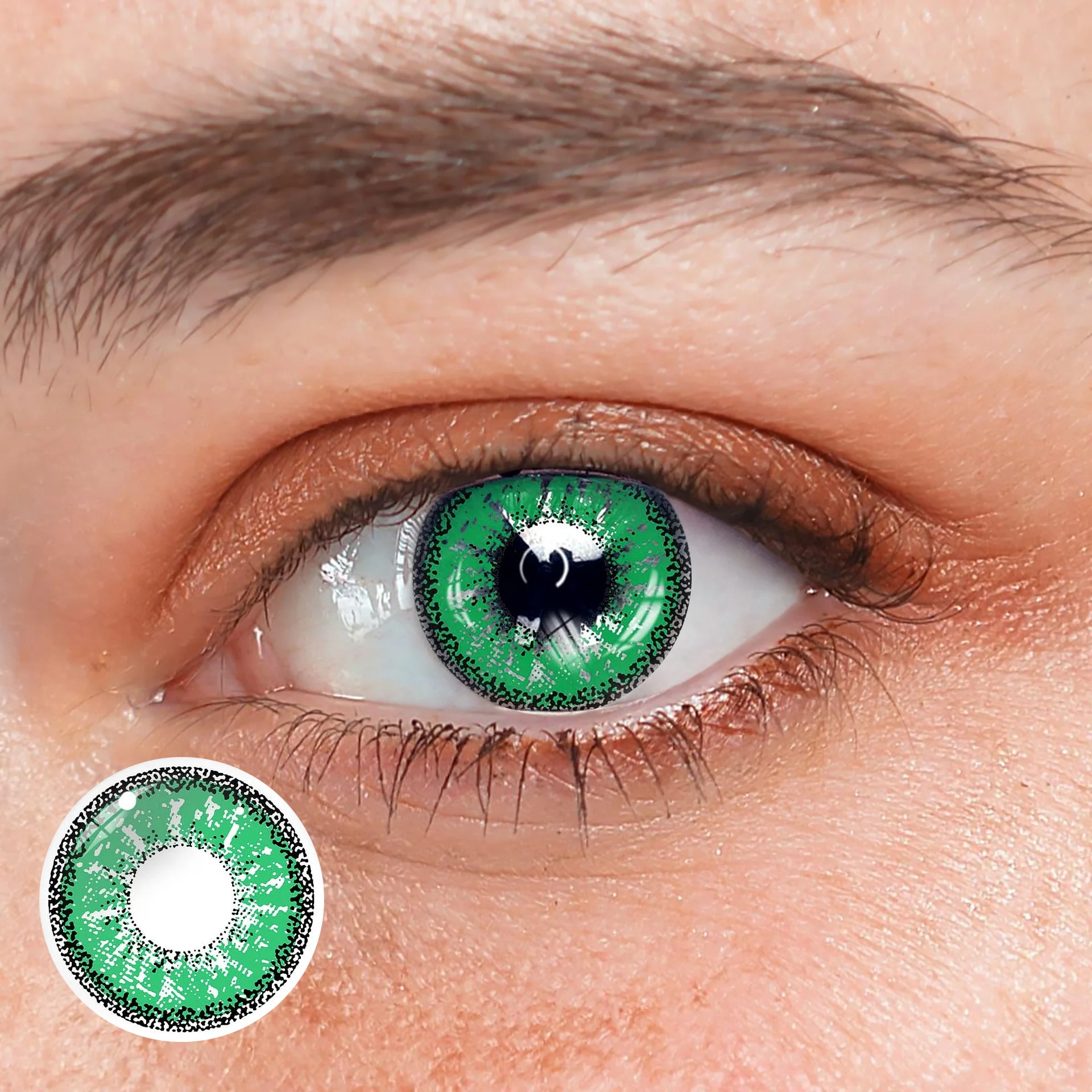 Cosplay ICE Green Prescription Colored Contact Lenses - Roseibase