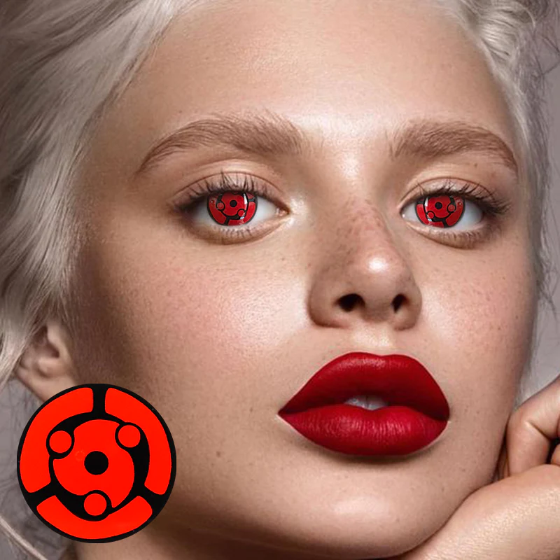 Halloween Syaringan Red Colored Contact Lenses - Roseibase