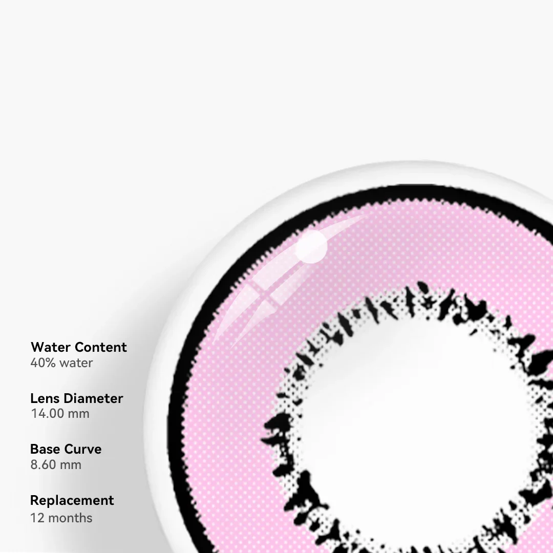 Cosplay Element Pink Prescription Colored Contact Lenses - Roseibase