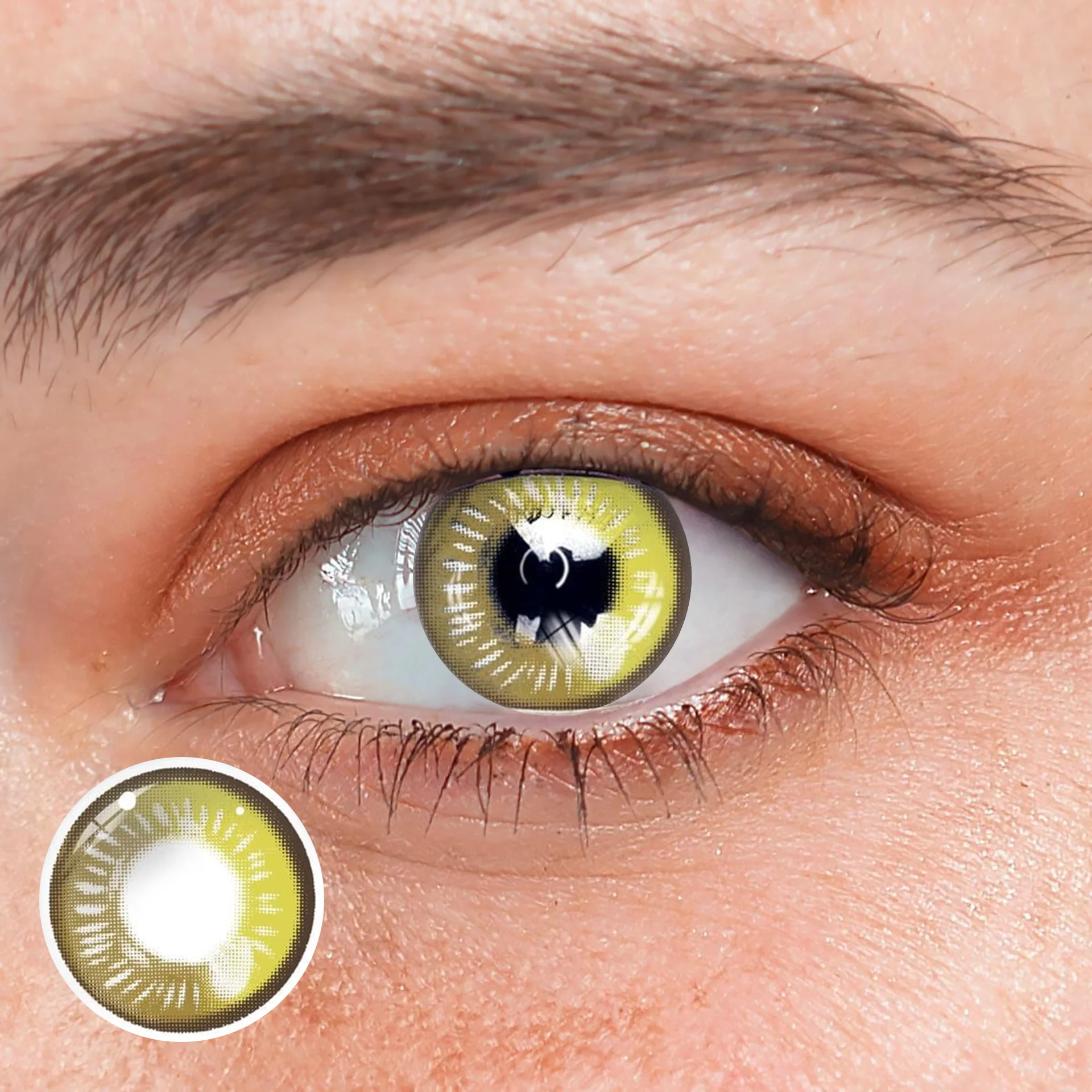 Cosplay Anime Yellow Prescription Colored Contact Lenses - Roseibase