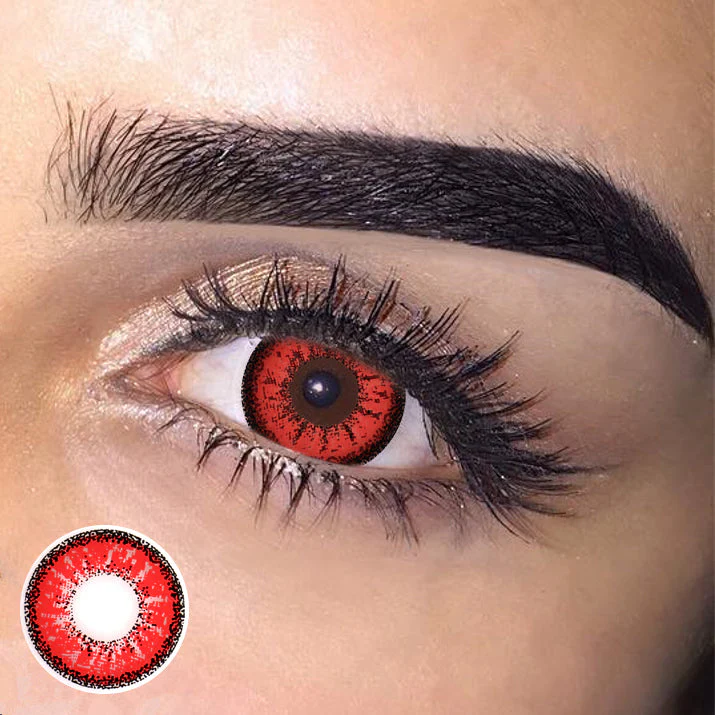 Cosplay ICE Red Prescription Colored Contact Lenses - Roseibase