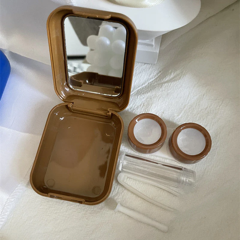 Heart Shape Colored Contact Lens Case - Roseibase