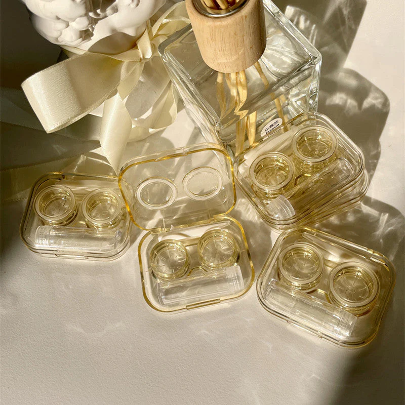 INS Retro Distressed BeigeColored Contact Lens Case - Roseibase